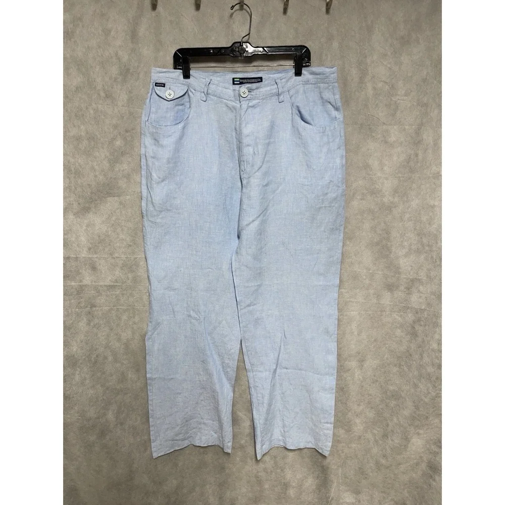 VTG Enyce Pants Men 38X32 Light‎ Blue Linen Baggy Coastal Casual Resort Hip Hop